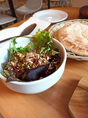 Green salad side dish at Cafe Manah in Lisbon