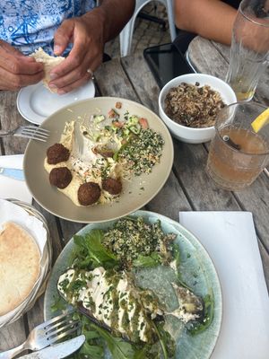 We dug in too quickly. Very good!  at Cafe Manah in Lisbon