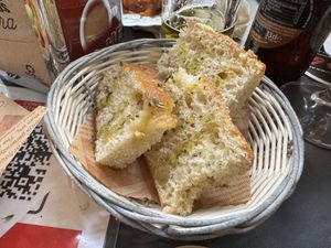 Focaccia with olive oill  at ¡Slurp! Italian Street food in Portomarin