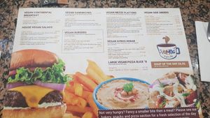 Vegan menu at Nomad Cafe and Deli in Harrogate
