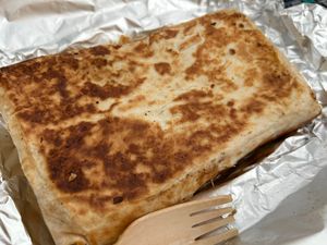 Vegan chicken and falafel wrap   at Nomad Cafe and Deli in Harrogate