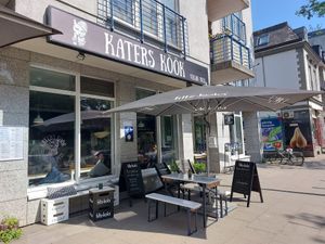 Exterior with outdoor seating at Katers Köök in Hamburg