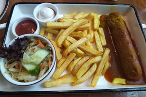 Vegane Currywurst at Katers Köök in Hamburg