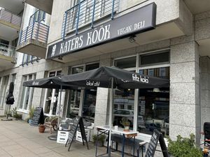 outside the café at Katers Köök in Hamburg