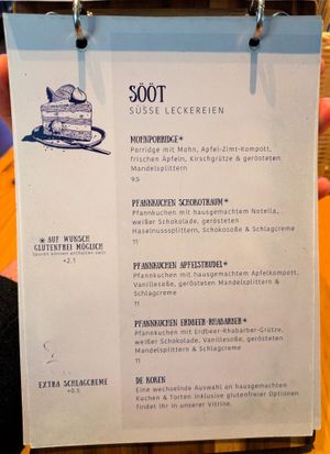 Menu page at Katers Köök at Katers Köök in Hamburg