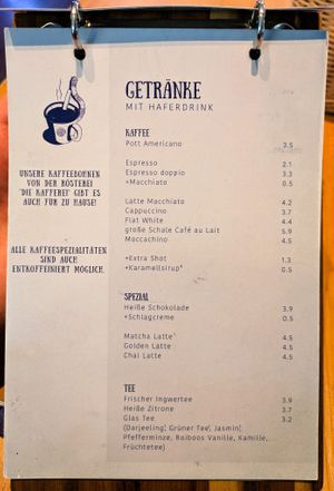 Menu page at Katers Köök at Katers Köök in Hamburg
