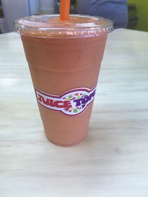 Raspberry Sunrise smoothie at Juice Topia in Rocky Mount