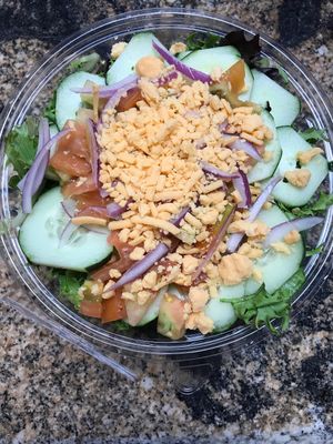 Garden salad with vegan cheese at Juicetopia   at Juice Topia in Rocky Mount