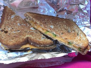Vegan Kickin Grilled Cheese with jalapeños at Juice Topia  at Juice Topia in Rocky Mount