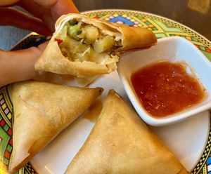 vegan sambussa   at Asmara Bella Restaurant in Manchester