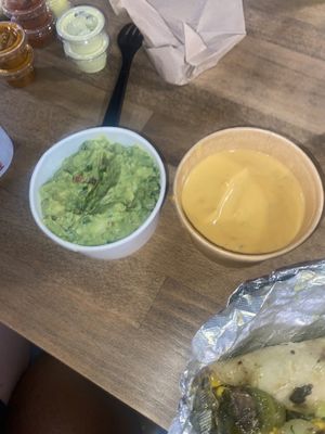 Guac and vegan queso  at Veracruz All Natural in Austin