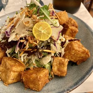 Crying Tiger Salad with Stuffed Tofu  at Le Feu in Berwick