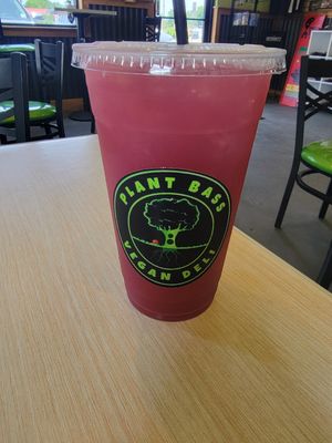 Natural fruit punch at Plant Bass Vegan Deli in Harvey