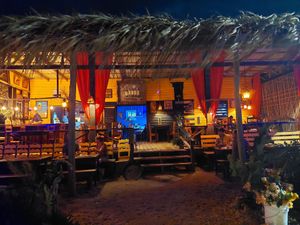Restaurant porch at Peer's Place in Hopkins