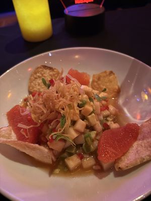 Mushroom ceviche  at Herb Alpert's Vibrato Grill Jazz in Los Angeles
