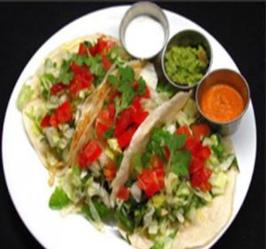 VEGAN mushroom tacos. Yes, the tortillas are vegan too! at California Cantina in Santiago