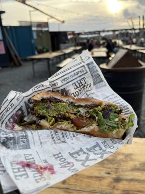Falafel (homemade) burger  at Ibiza bowls in Copenhagen