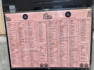 Wall menu at La Follia in Rome