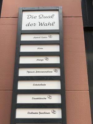 vegan options clearly marked  at Leine Eis in Hannover