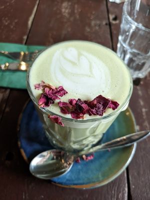 Matcha latte at Sasta By The River in Maynooth