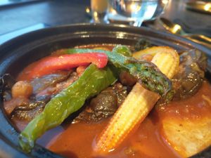 I can't remember what this was, ir wasn't too spicy and it was mostly baked eggplant, also delicious at Carvaan Bay in Yokohama