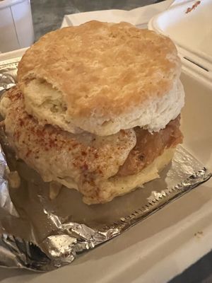 Vegan chick’n biscuit  at Krankies in Winston-salem