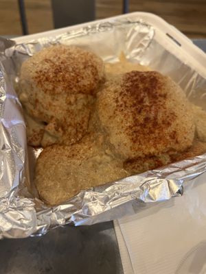 Vegan biscuits and gravy  at Krankies in Winston-salem
