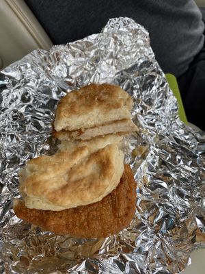 Vegan chicken biscuit with vegan honey!   at Krankies in Winston-salem