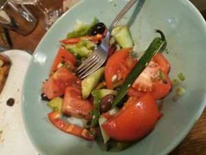 Shopska salad, minus the feta cheese at Mamma Mia - Мамма Миа in Sofia