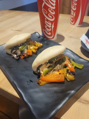 Vegan bao buns at Goody's Burger House in Nafplion