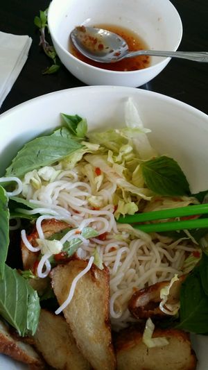 noodles with seasoned soy meat at Veggie Garden in Orlando