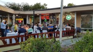 The new patio out front was used for a party to feature Vietnamese culture. at Veggie Garden in Orlando