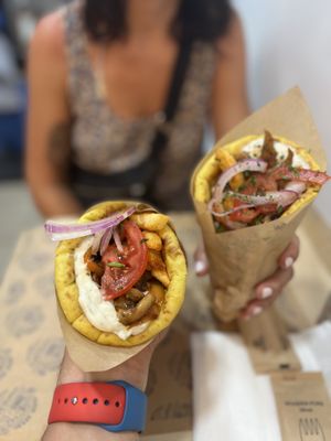 Greek gyros - 3.5€ each  at Mama Tierra - Acropolis in Athens
