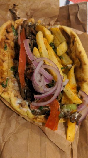 Mushroom gyros, €4 at Mama Tierra - Acropolis in Athens