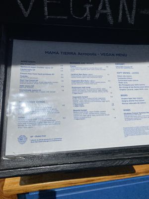 The Menue April 2023  at Mama Tierra - Acropolis in Athens