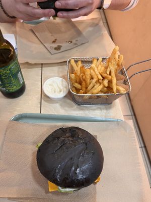 The beyond meat burger with vegan cheese and bacon  at Mama Tierra - Acropolis in Athens