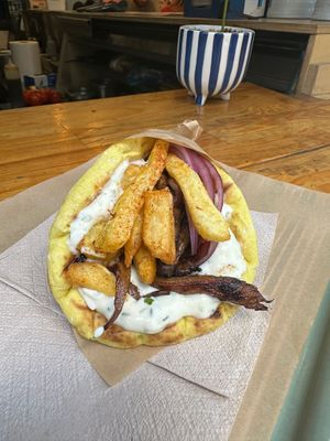 Greek Mushroom Gyros  at Mama Tierra - Acropolis in Athens