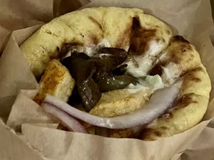 Greek mushroom gyro   at Mama Tierra - Acropolis in Athens