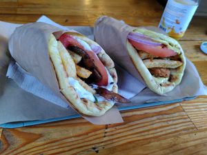 Greek Gyros and Falafel at Mama Tierra - Acropolis in Athens