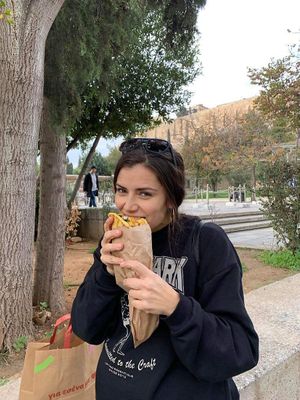 Delicious vegan gyro with the Acropolis view #Veganuary at Mama Tierra - Acropolis in Athens
