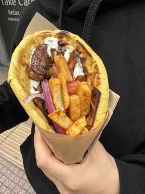 Greek mushroom gyros  at Mama Tierra - Acropolis in Athens