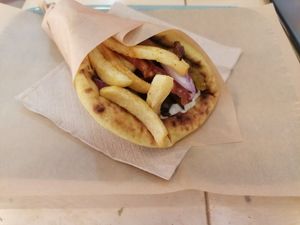 Mushroom gyros at Mama Tierra - Acropolis in Athens
