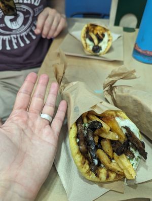 Greek gyro at Mama Tierra - Acropolis in Athens