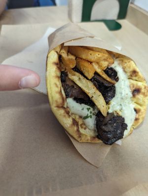 Indian souvlaki at Mama Tierra - Acropolis in Athens
