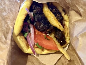 Greek Mushroom Gyro   at Mama Tierra - Acropolis in Athens