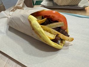 Greek Mushroom Gyros at Mama Tierra - Acropolis in Athens