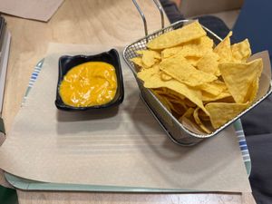 Nachos & vegan cheddar sauce at Mama Tierra - Acropolis in Athens