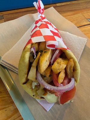 The souvlaki at Mama Tierra - Acropolis in Athens