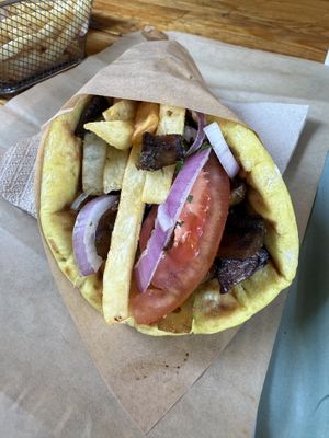 Mushroom gyro   at Mama Tierra - Acropolis in Athens