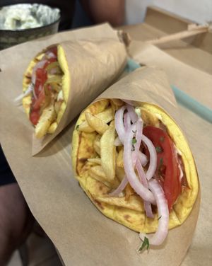 Vegan soulvaki  at Mama Tierra - Acropolis in Athens